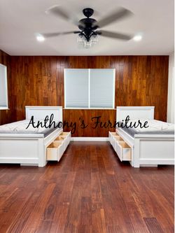 New twin bed and mattress with drawers
