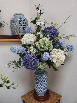 Blue Silk Floral Arrangement