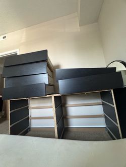 IKEA STORKLINTA 6-drawer dresser, black/oak