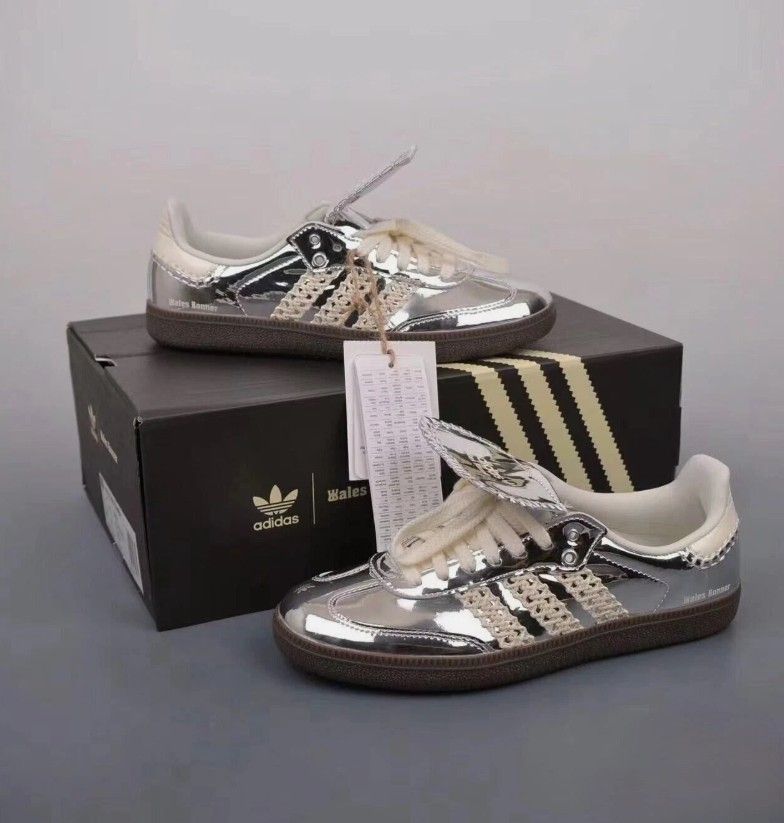 Size 9 - adidas Samba x Wales Bonner Low Silver Metallic