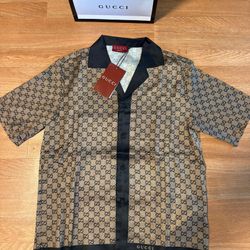 Gg Blue Monogram Shirt