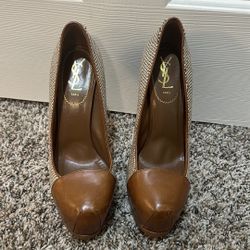 Yves saint Laurent YSL Brown Heels Shoes