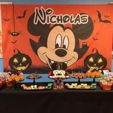 Backdrop Mickey Halloween With Nicholas Name 