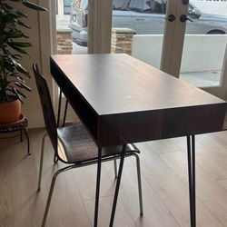 Dark Oak Desk + Chair