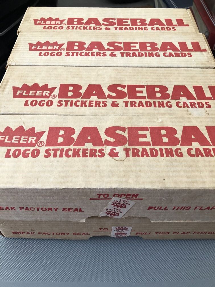 1989 Fleer baseball cards in factory boxes lot of 8 all mint condition