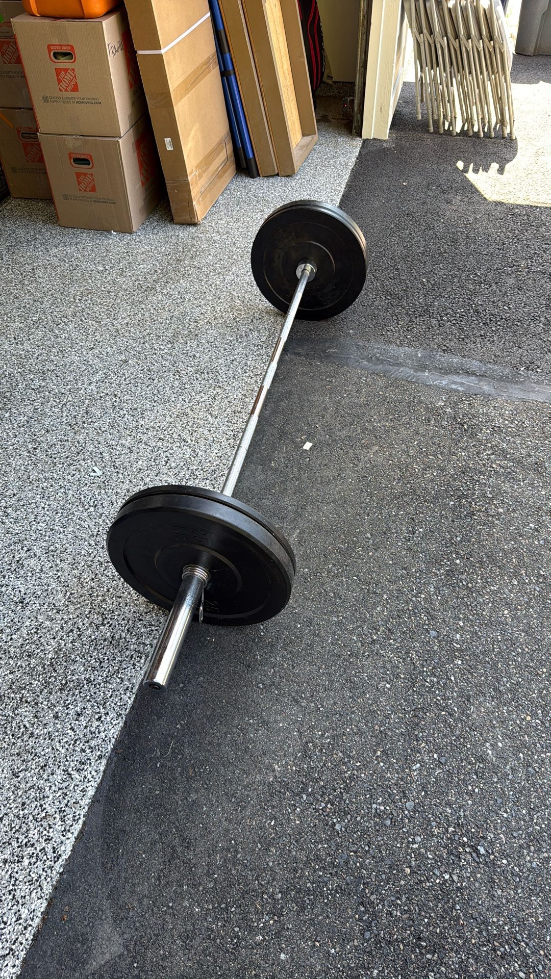 Barbell With Rubber Plates
