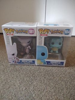 Funko Pop Pokémon Mewtwo #581 & Squirtle #504 Bundle