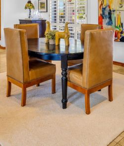 Black Solid Wood Dining Table