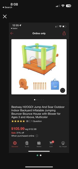 New Bestaway H20 Go Jump Soar Inflatable Bounce House