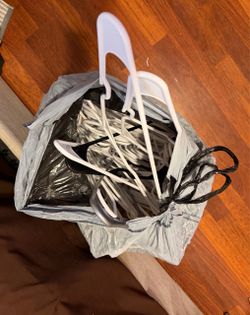 Bag of plastic hangers