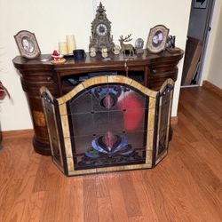 Stained Glass Fireplace Screen