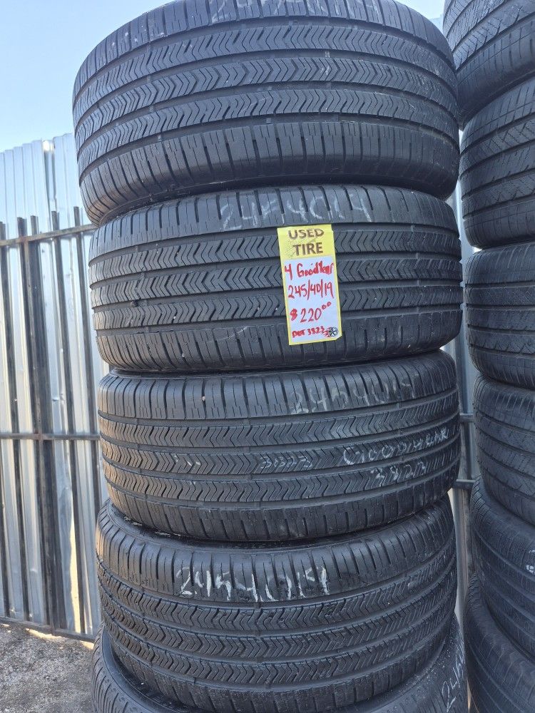 4 Used Goodyear Eagle Sport Tires 245/40/19