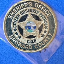 Citizen Observer Patrol Patch Broward County Florida New