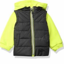 ¡Xtreme Baby Boys' Midweight 2fer Vestee, Charcoal/Green, 24 M