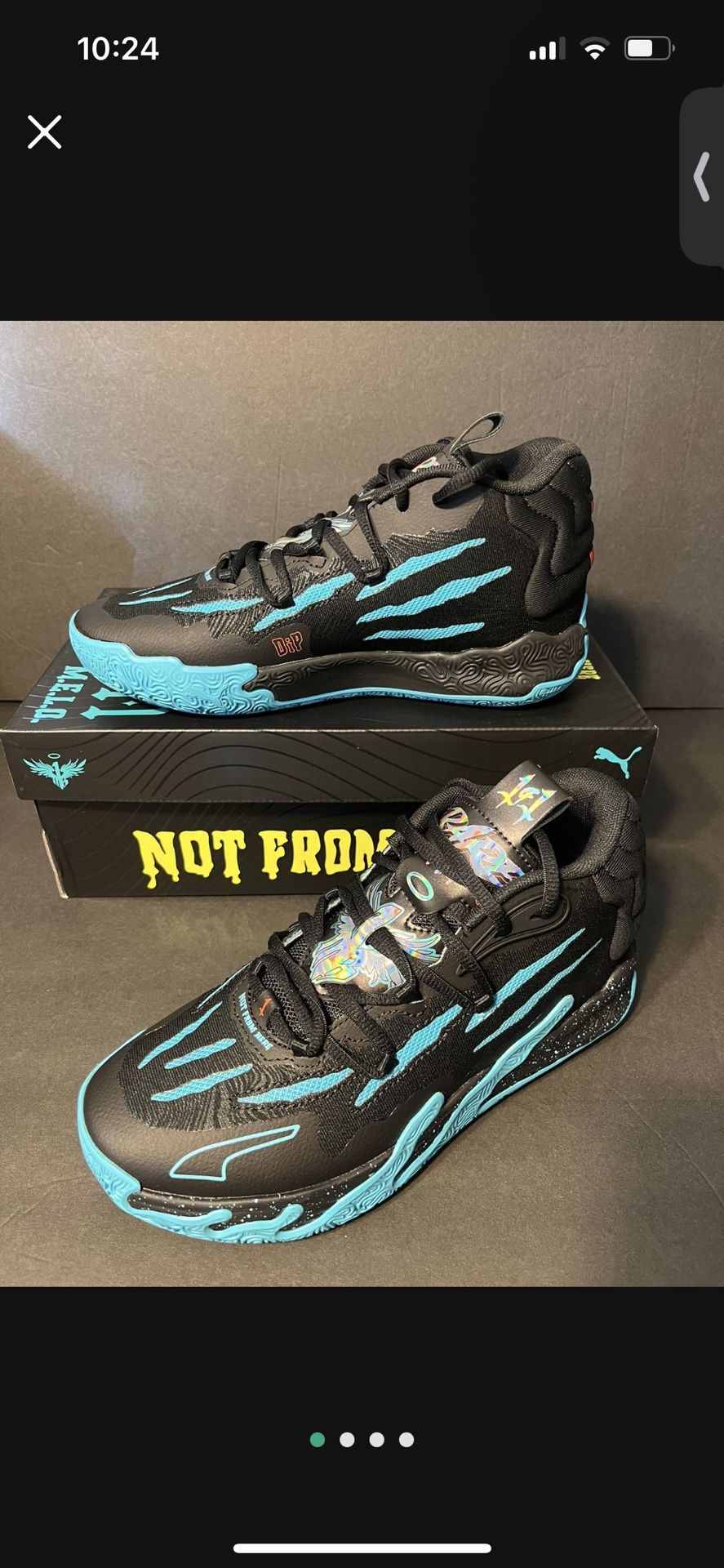 Puma Melo MB.03 Blue Hive JR Black Bright Aqua LaMelo Ball Size 10.5 Men’s or 12 Women’s