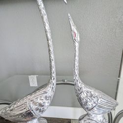 Handcrafted Silver Metal Sawn Couple