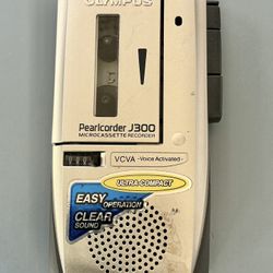 Olympus Pearlcorder J300 microcassette recorder with 2 NEW cassettes