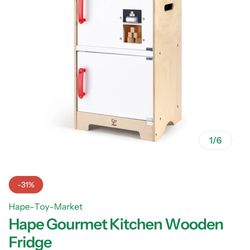 Hape Wooden Play Kitchen & Fridge Bundle with Accessories, Melisa and doung wooden food, cuting wood food set, ikea food basket,…..kid Toy