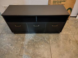 Black TV Stand with Storage Drawers