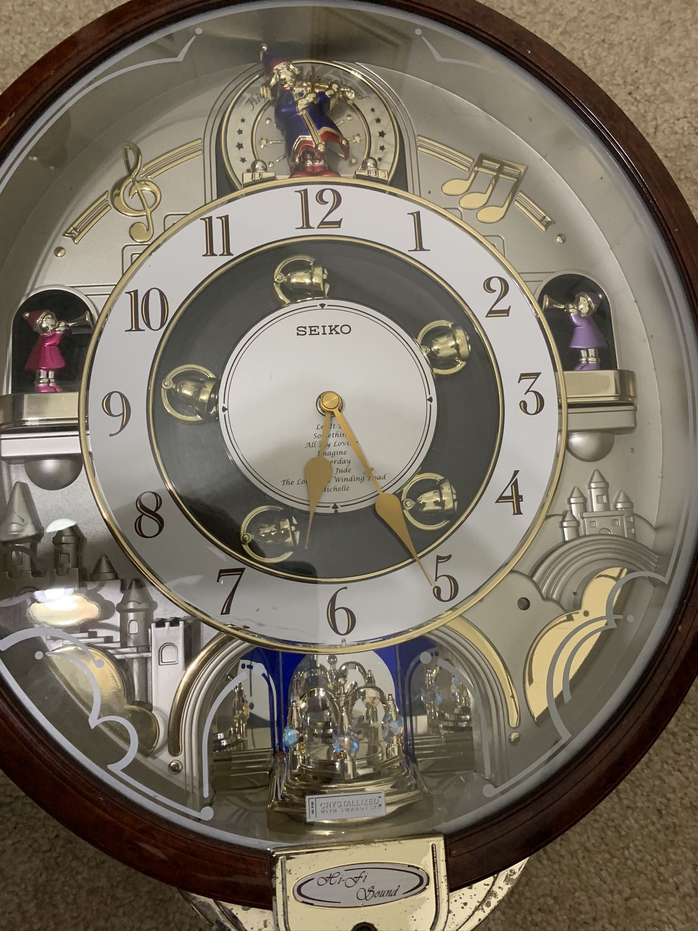 Seiko QXM134BRH Special Edition Melodies in Motion Clock with 8 Beatles