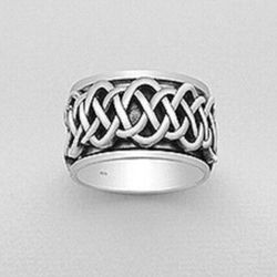 925 Sterling Silver Celtic Ring Wide Band Wedding NEW Sizes 8-12