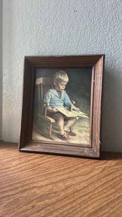 VINTAGE Gretchen & Gary Ingwersen Wood Framed Boy Rocker