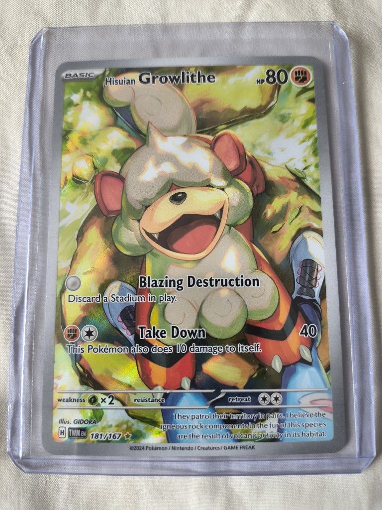Full Art Hisuian Growlithe Pokemon Card