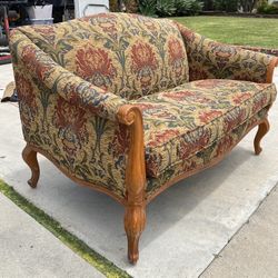 Vintage Inspired Loveseat Couch - Down Fill. 