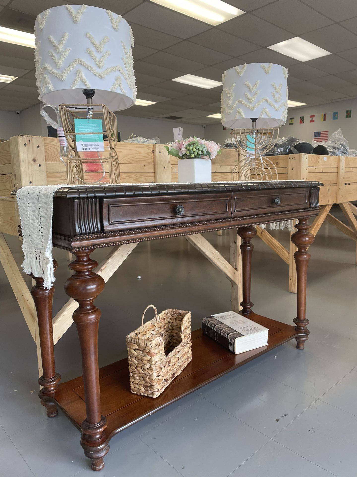 Incredible set of sofa tables, Cherry dark wood, only $225. Take advantage of this great offer before it's too late.