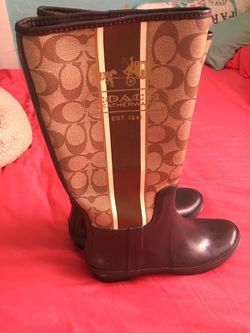 Coach rain boots perfect condition size 6 women