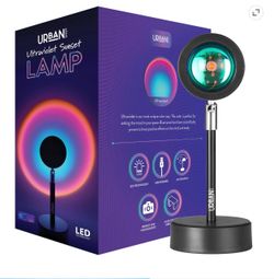 Urban Shop Ultra Violet LED Sunset Projector Lamp, Multicolor Ombre, 10.23" H Actual Color: Purple