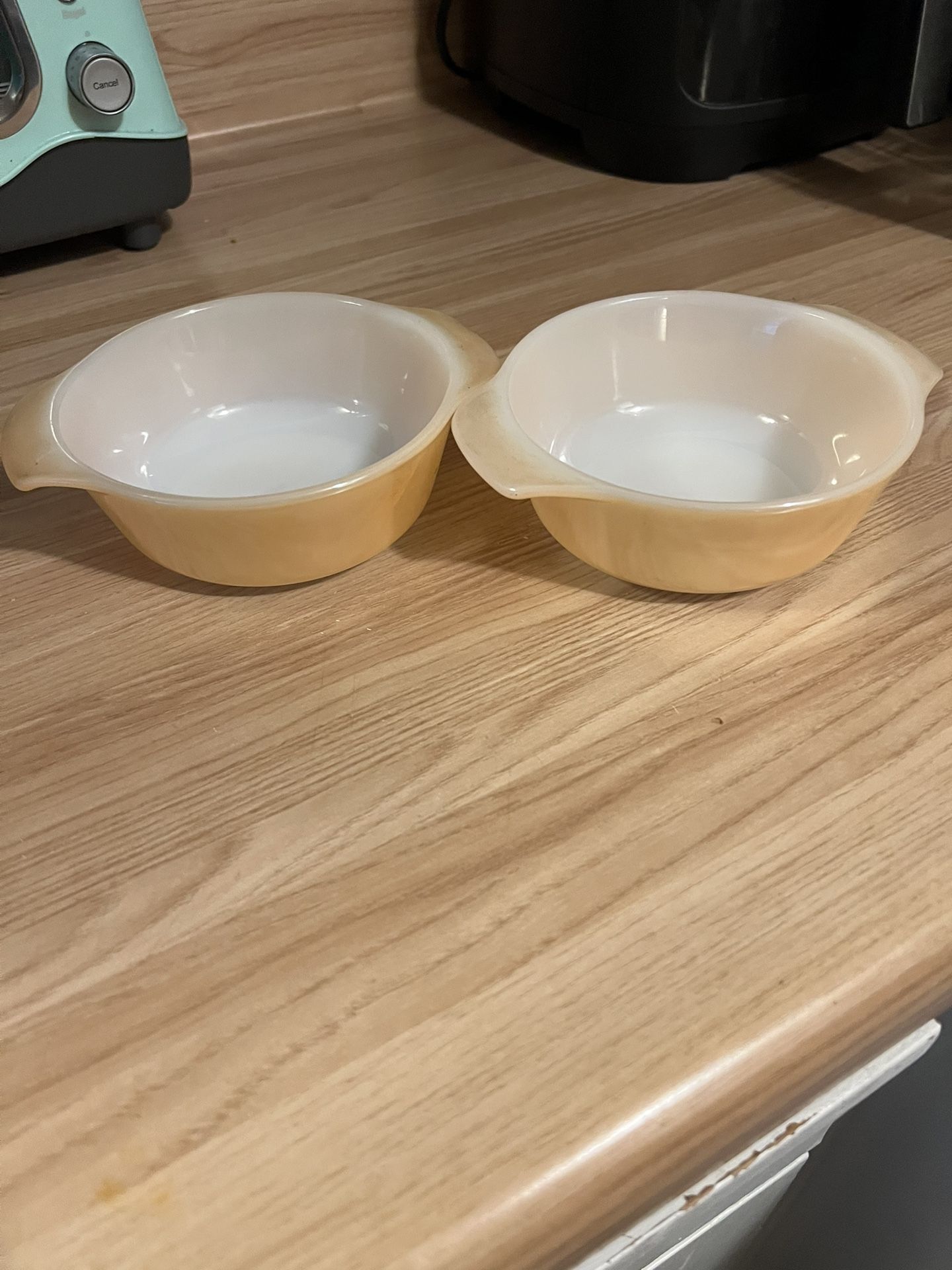 2 Fire King Bowls Peach Lustre Oven Proof Anchor Hocking