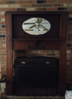 1900s ENGLISH OAK MANTLE with MIRROR