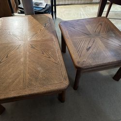 Oak Coffee Table, End Table