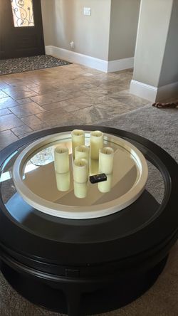 2 White Mirrored tray/ Wall Mirrors