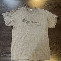 Adult  size Medium M Michigan State University Spartan T- shirt Grey MSU top