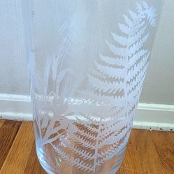 Tiffany & Co. Crystal "Flora & Fauna" Etched Glass, 16" High