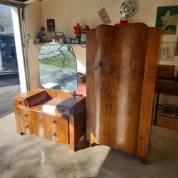 Vintage Furniture  Wardrobe Vanity 