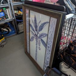 Large Framed Artwork About 42in Tall And 31.5in Wide Good Condition 