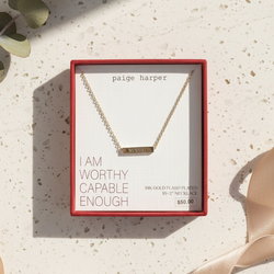 Gold plated chain block necklace