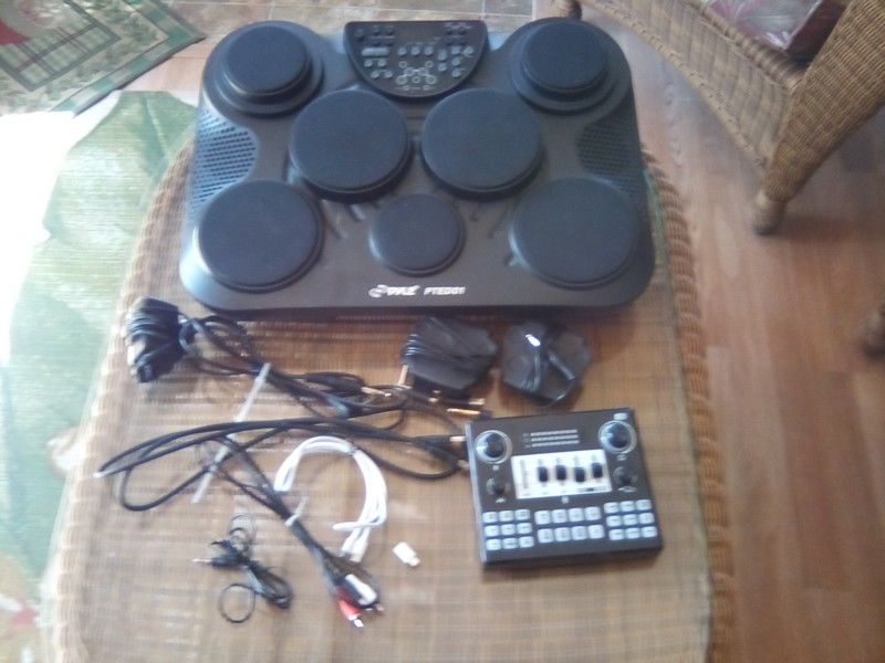 Electronic Drum Pads & Audio Mixer