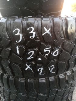 4 USED TIRES  33X12.50X22 LT HAYDA 