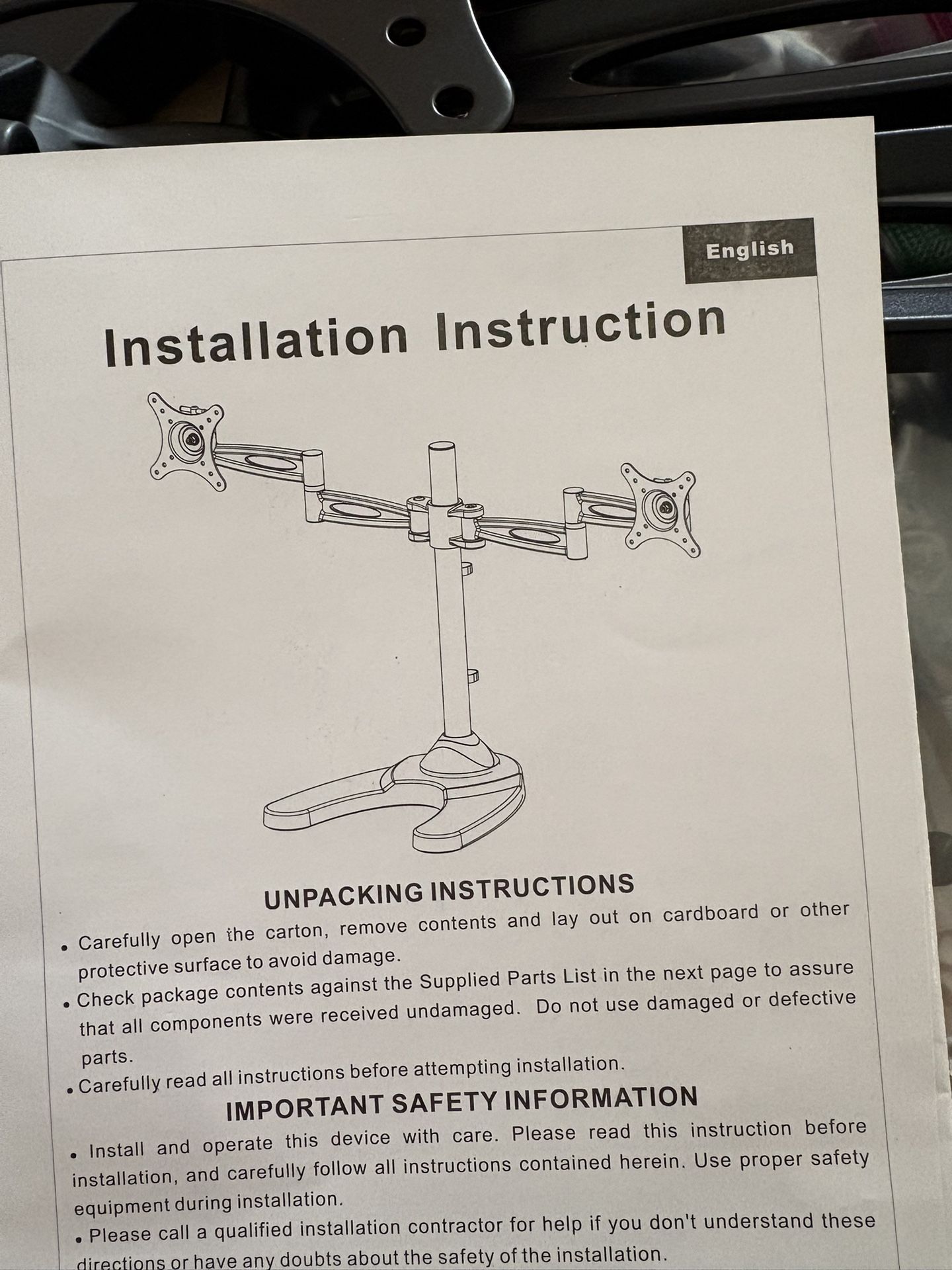 Mount-It Dual Monitor Desk Stand