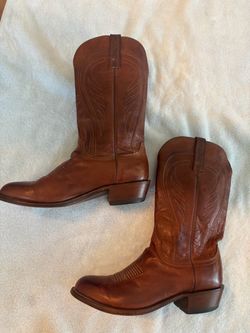 Lucchese 1883 Men's Bart Cowboy Boots N1596 R4 Tan Burnished Leather Size [9 1/2 E]