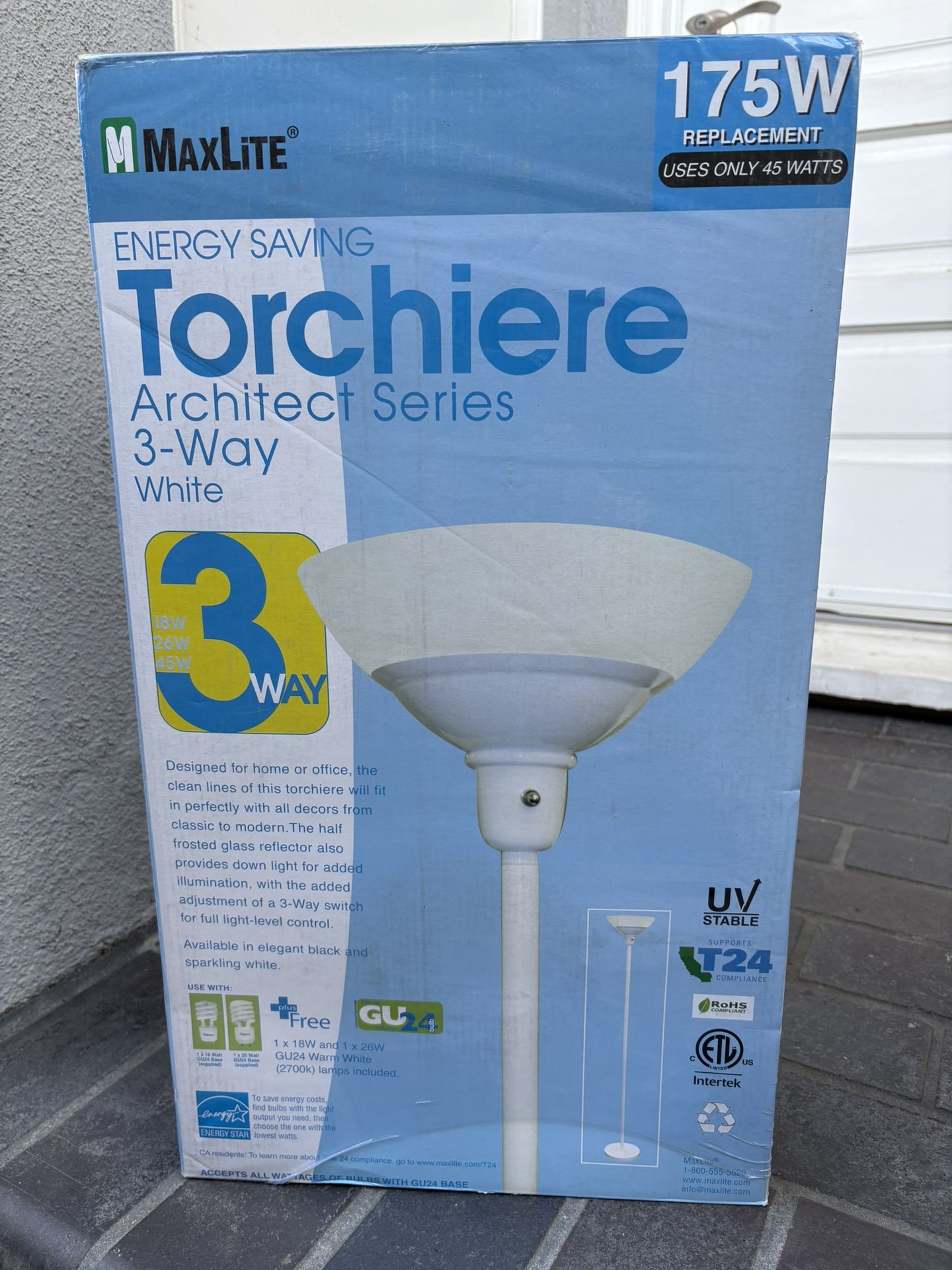 Torchiere 3 way White