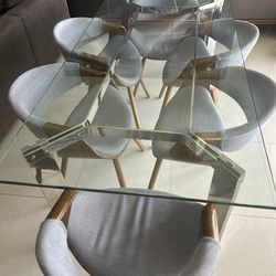 74” Glass table with Chrome base