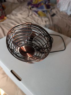 Office desk fan (like new) Bronze colored