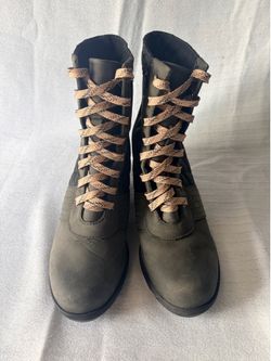 Sorry olive green laced up boots