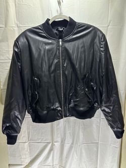 H&M Divided Women’s L coated bomber jacket with shoulder pads