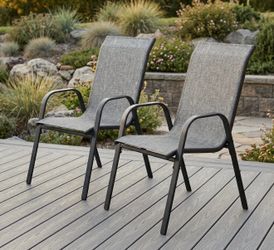 Stackable patio dining chairs set of 2